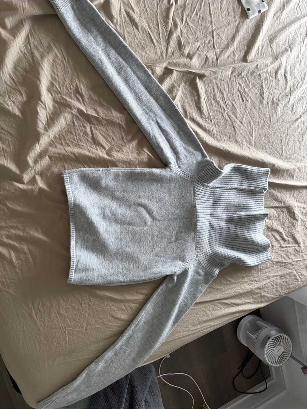 Bershka Light Gray Ribbed Turtleneck Sweater